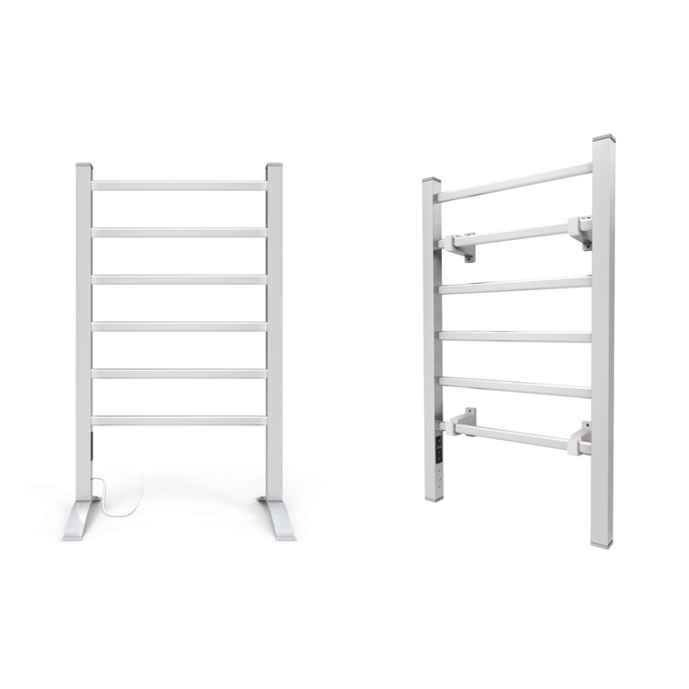 Sèche-serviettes Électrique 55*30cm Porte-Serviettes 4 Barres -Noir - Bricolage